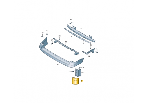 Накладка над задним бампером R VAG 7H0807322B7G9
