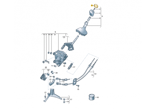 Наклейка на ручку КПП 5-ст КПП хром VAG 7E0711144HB5