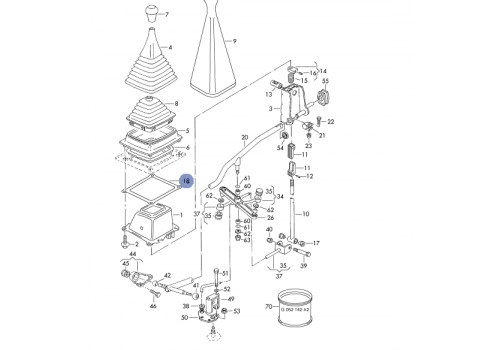 Рычаг преключения КПП прокладка VAG 7D0711395