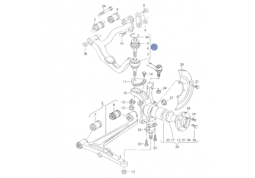 Рычаг верхний L VAG 701407021C Б/У