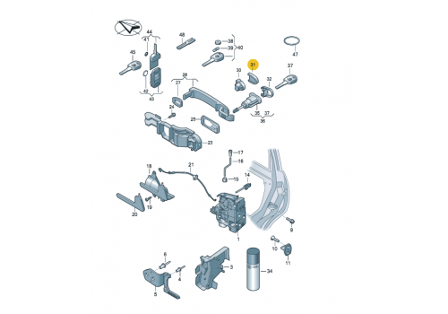 Ручка двери передний кольпачек VAG 1C0837879A3FZ