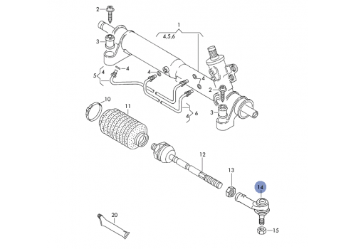 Рулевой наконечник D=14 L BAW 701419811A