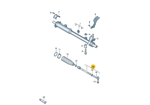 Рулевая тяга наконечник L VAG 7L0422803D