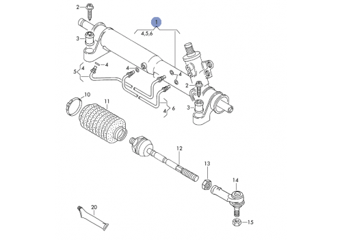 Рулевая рейка с ГУР VAG 701422061BV Б/У