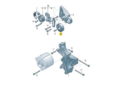 Ролик обводной маленький 2.5 Gates T36462