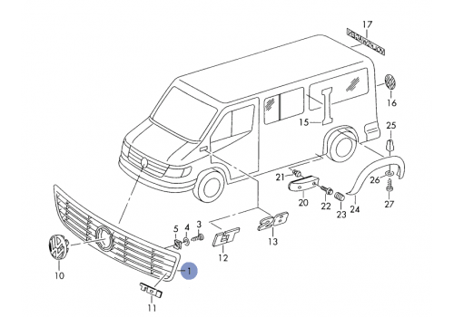 Решетка радиатора 97-->> VAG 2D085365301C