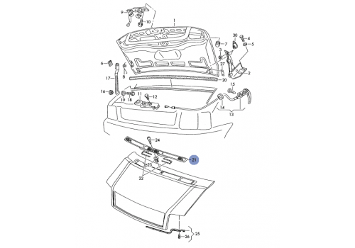 Решетка на капот VAG 2D081910301C