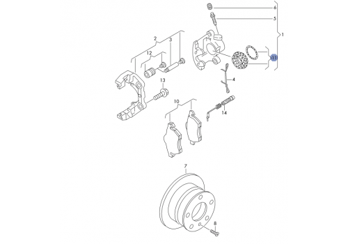 Ремкомплект суппорта заднего LT-35 BOSCH VAG 2D0698671