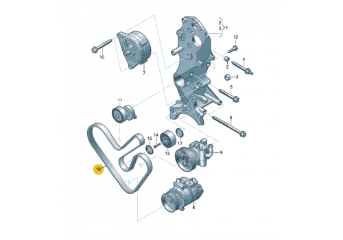 Ремень генератора с кондиционером VAG 03L903137AC