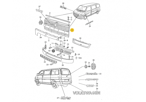 Решетка радиатора TYG VW07013GBZ