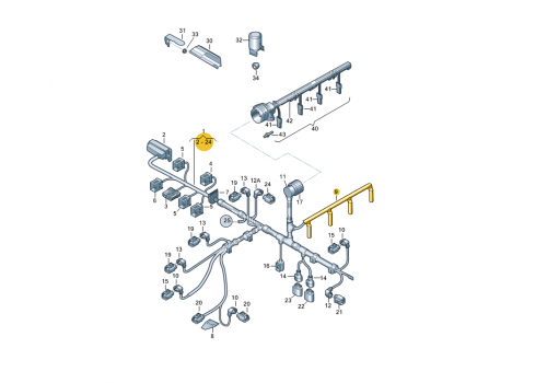Жгут проводов для свечей накала 1.9 BRR BRS VAG 038971782C