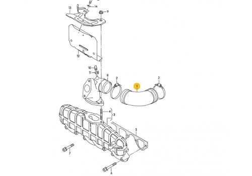 Патрубок турбины VAG 028129628A