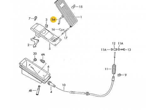 Педаль газа ось VAG 281721609A