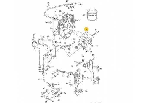 Педальный узел 99>> ACV VAG 7D1721115G Б/У