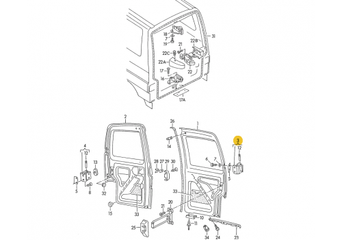 Петля двери распашной левая нижняя VAG 701827153A Б/У Петля двери распашной левая нижняя VAG 701827153A Б/У