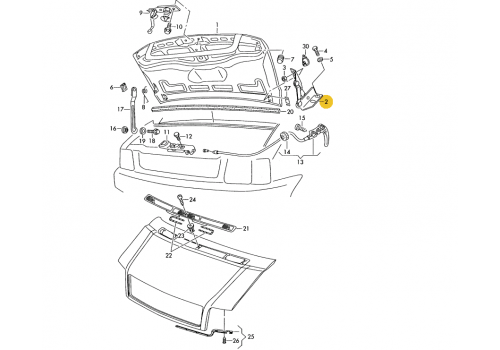 Петля капота R VAG 2D0823302B