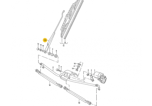 Поводок дворников L VAG 701955409A Б/У