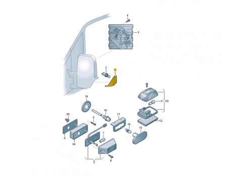 Поворотник на зеркало R VAG 2E0953050A