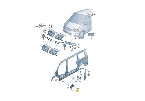 Подкрылок саморез 5x16 VAG N90897401