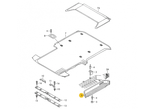 Подножка сдвижной двери накладка VAG 701863726A2BC Б/У