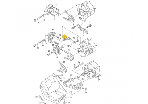 Подушка R болт М10х40 2.4 2.5 VAG N10234204