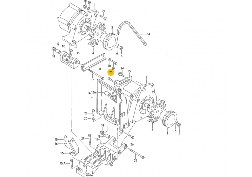 Подушка двигателя болт М8x20 VAG N01024016