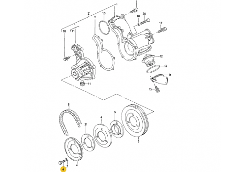 Подушка двигателя болт М8x20 VAG N01024016