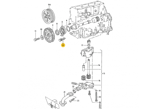 Подушка двигателя болт М8x20 VAG N01024016