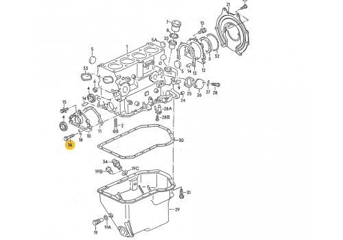 Подушка двигателя болт М8x20 VAG N01024016