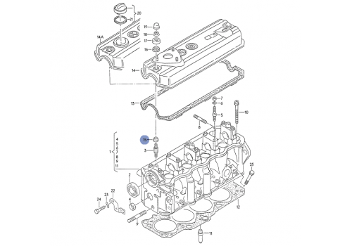 Резинка шпильки клапанной крышки низ все моторы VAG 028103532A