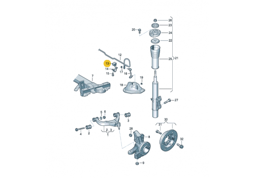 Резинка стабилизатора переднего 20мм A9063233085 A9063233585 VAG 2E0411041E