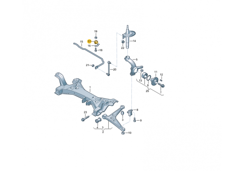 Подушка перенего стабилизатора к кузову VAG 7M0411031