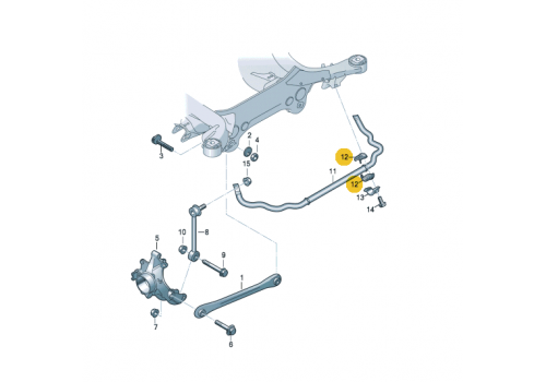 Резинка стабилизатора заднего VAG 7L0511413D