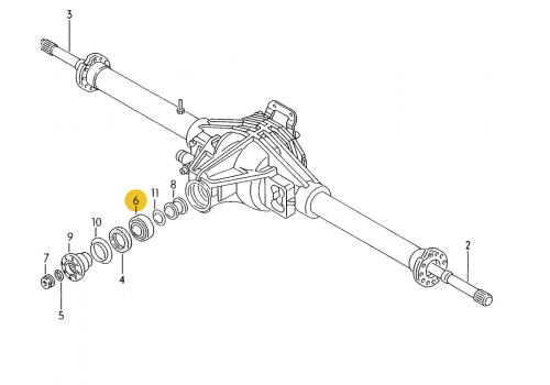 Подшипник хвостовика заднего моста LT35-55 VAG 291525193C