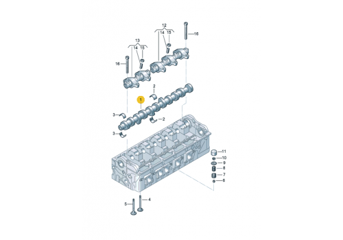 Распредвал 2,5 AXD AXE INA 428011110