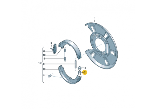 Распорка задних тормозных колодок гильза VAG 2D0609206