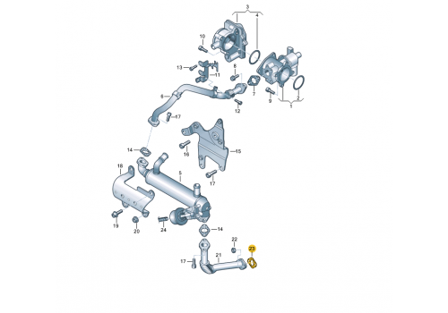 Радиатор рециркуляции ОГ прокладка + crafter + BRS BRR VAG 03L131547D
