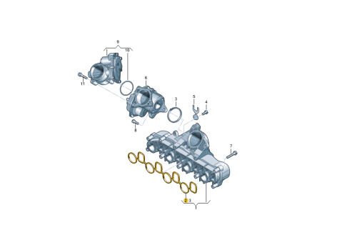 Прокладка впускного коллектора 2.0L VAG 03L129717D