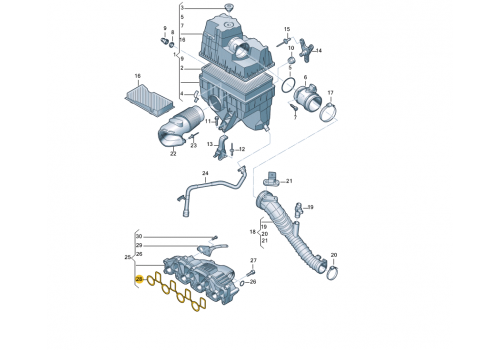 Прокладка впускного коллектора VAG 03L129717E