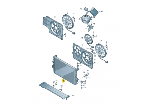 Радиатор AXB,AXC,AXA,BRR,BRS 470x710 JP Group 1114207600