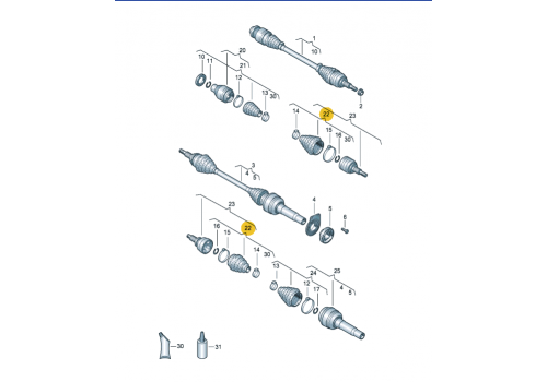 Пыльник на ШРУС наружный 2,5 GKN 303996