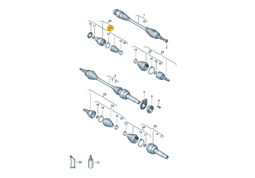 Пыльник на ШРУС внутренний L/R CFCA CAAC CAAE DSG +4motion GKN 304976