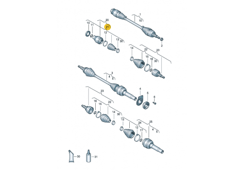 Пыльник на ШРУС внутренней R+L 2,5 GKN 304842