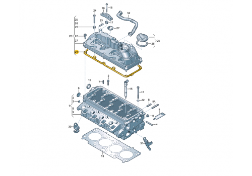 Прокладка клапанной крышки 2.0L Elring 898.600