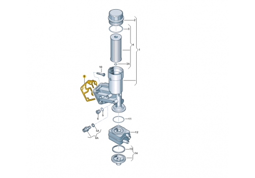 Прокладка кронштейна масляного фильтра и блоком VAG 038115441A