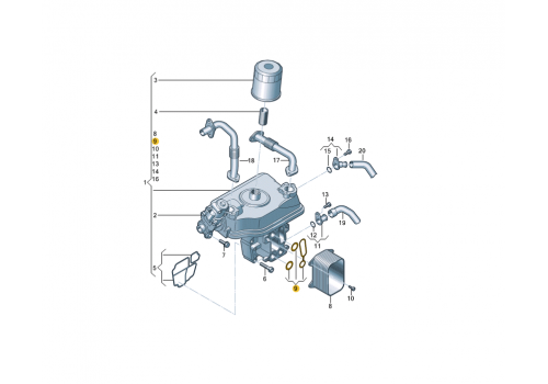 Прокладка масляного радиатора VAG 03L198070