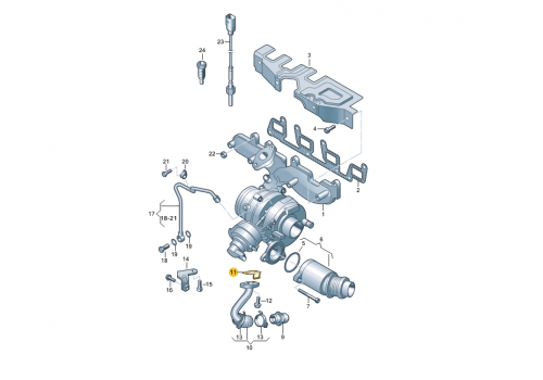 Прокладка на слив турбины 2.0L VAG 03L145757K