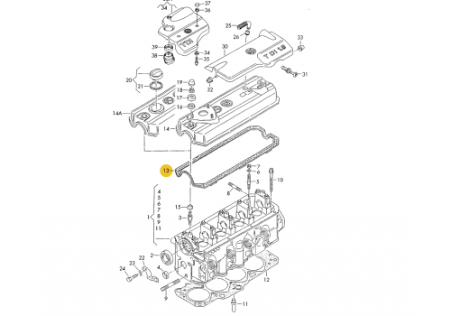 Прокладка под клапанную крышку 1,9TDI кроме ANU Elring 619.771