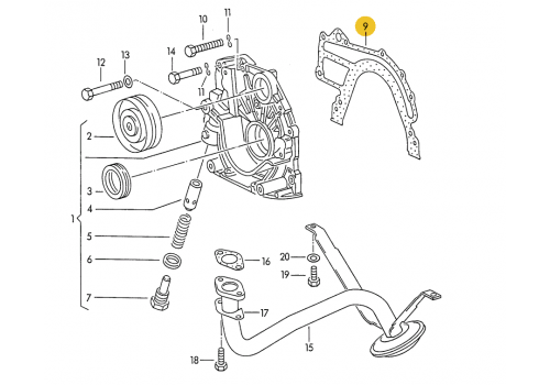 Прокладка под масляный насос VAG 074115189B